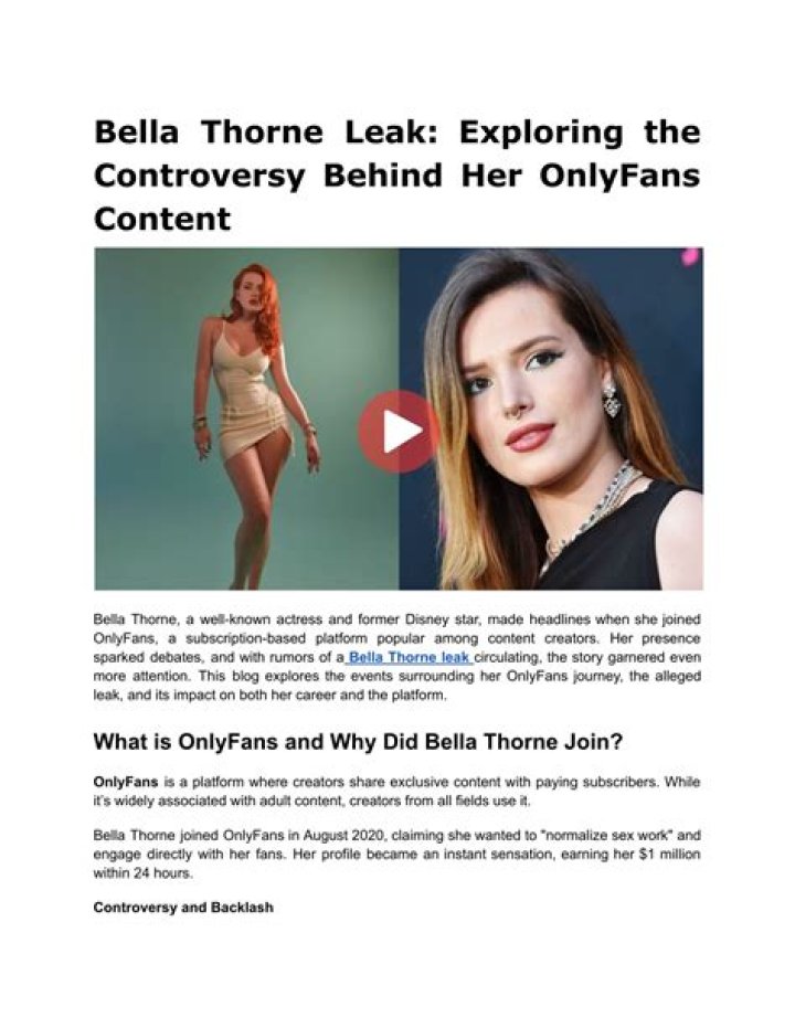 Bella Thorne Leak: Uncovering The Unseen
